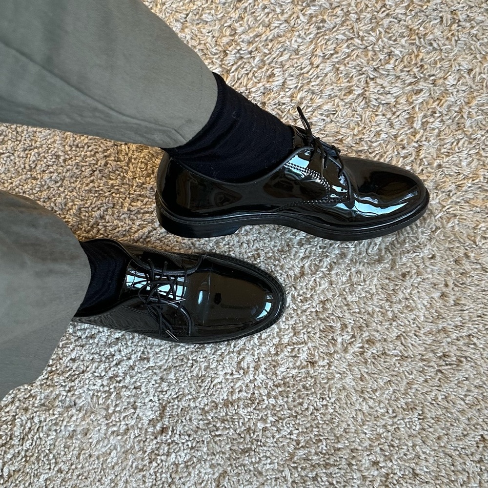 Women's Black Patent Leather Oxfords